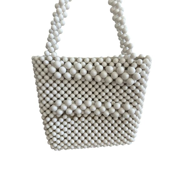 MNG MANGO White Beaded Double Strap Tote Bag - Picture 4 of 11